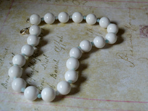 Elegant White Malay Jade Amazonite Necklace