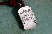 Load image into Gallery viewer, Ancient Libra Zodiac Sign Leather Necklace Astrology Gift - sunnybeachjewelry
