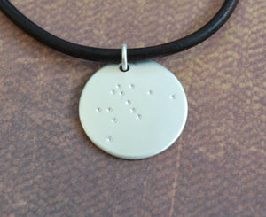 Aquarius Zodiac Sign Leather Necklace Astrology Gift - sunnybeachjewelry