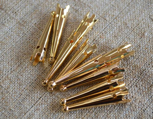 Bolo Tips Gold Brass 33x7mm Bolo Cord Ends Tip Findings - sunnybeachjewelry