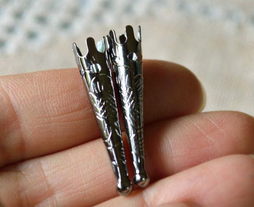 Bolo Tips Gunmetal Steel 33x7mm Bolo Cord Ends Tip Findings - sunnybeachjewelry