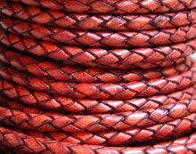 Load image into Gallery viewer, Braided Bolo Leather Cord Antique Tan Round 3mm  - 1 meter - sunnybeachjewelry

