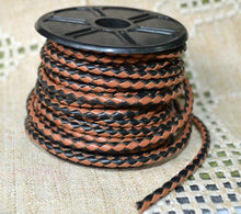 Load image into Gallery viewer, Braided Bolo Leather Cord Black Brown Round 3mm  - 1 meter - sunnybeachjewelry
