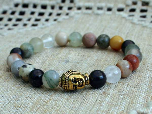 Buddha Yoga Bracelet Energy Power Gemstone Mix - sunnybeachjewelry