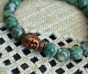 Buddha Yoga Bracelet Energy Power Green Tree Agate - sunnybeachjewelry