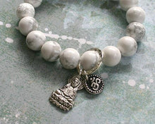 Load image into Gallery viewer, Buddha Yoga Bracelet Energy Power White Howlite - sunnybeachjewelry
