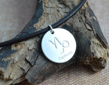 Load image into Gallery viewer, Capricorn Zodiac Sign Leather Necklace Astrology Gift - sunnybeachjewelry
