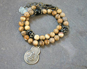 Change Moon Goddess Collection Picture Jasper Wrap Bracelet with Buddha - sunnybeachjewelry