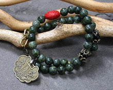 Load image into Gallery viewer, Change Moon Goddess Collection Serpentine Wrap Bracelet with Zodiac Coin - sunnybeachjewelry
