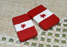 Load image into Gallery viewer, Flag Bead Canada 30x20mm Rectangle Polyclay Polymer Clay Jewelry Fimo Bead - sunnybeachjewelry
