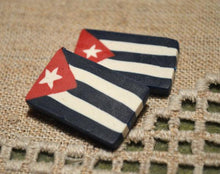 Load image into Gallery viewer, Flag Bead Cuba 30x20mm Rectangle Polyclay Polymer Clay Jewelry Fimo Bead - sunnybeachjewelry
