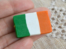 Load image into Gallery viewer, Flag Bead Ireland 30x20mm Rectangle Polyclay Polymer Clay Jewelry Fimo Bead - sunnybeachjewelry
