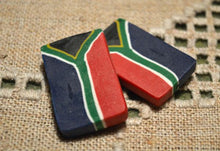 Load image into Gallery viewer, Flag Bead South Africa 30x20mm Rectangle Polyclay Polymer Clay Jewelry Fimo Bead - sunnybeachjewelry
