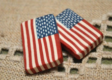 Load image into Gallery viewer, Flag Bead USA 30x20mm Rectangle Polyclay Polymer Clay Jewelry Fimo Bead - sunnybeachjewelry
