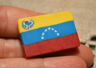 Flag Bead Venezuela 30x20mm Rectangle Polyclay Polymer Clay Jewelry Fimo Bead - sunnybeachjewelry