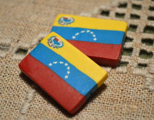 Flag Bead Venezuela 30x20mm Rectangle Polyclay Polymer Clay Jewelry Fimo Bead - sunnybeachjewelry