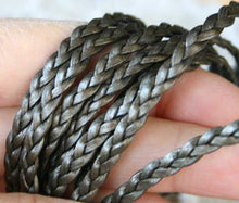 Load image into Gallery viewer, Flat Braided Leather Kansa Metallic 5mm  - 1 meter - sunnybeachjewelry
