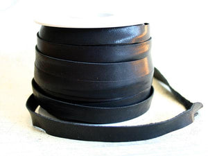 Flat Deertan Leather Black 10mm  - 1 meter - sunnybeachjewelry