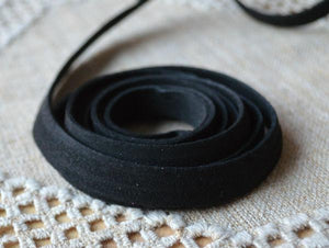 Flat Faux Leather Suede Black 10mm  - 1 yard - sunnybeachjewelry