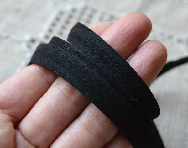 Flat Faux Leather Suede Black 10mm  - 1 yard - sunnybeachjewelry