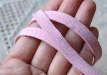 Load image into Gallery viewer, Flat Faux Leather Suede Pink 10mm  - 1 yard - sunnybeachjewelry
