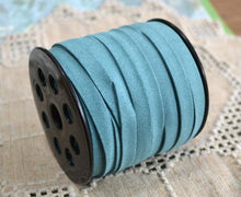 Load image into Gallery viewer, Flat Faux Leather Suede Turquoise Blue 10mm  - 1 yard - sunnybeachjewelry
