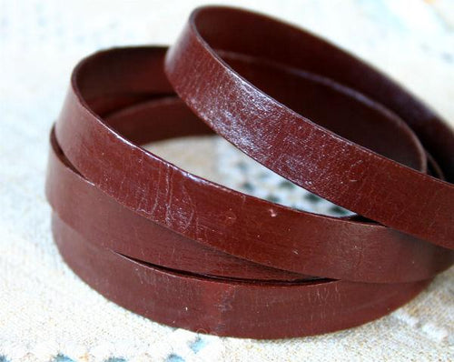 Flat Leather Strap Brown 16mm - sunnybeachjewelry