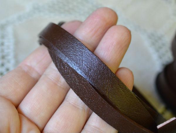 Flat Leather Strap Chocolate Brown 10mm  - 1 meter - sunnybeachjewelry