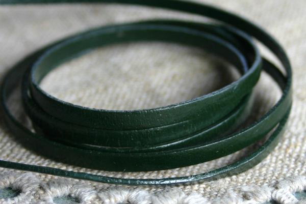 Flat Leather Strap Green 8mm - sunnybeachjewelry
