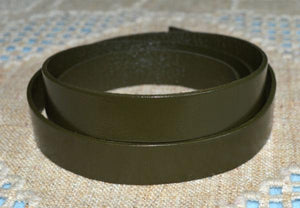 Flat Leather Strap Mehandi Green 10mm  - 1 meter - sunnybeachjewelry