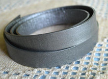 Load image into Gallery viewer, Flat Leather Strap Silver Metallic 15mm  - 32 in - sunnybeachjewelry
