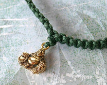 Load image into Gallery viewer, Friendship Bracelet Gold Buddha On Cotton Cord - sunnybeachjewelry
