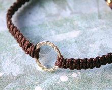 Load image into Gallery viewer, Friendship Bracelet Gold Karma Circle On Cotton Cord - sunnybeachjewelry
