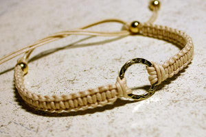 Friendship Bracelet Gold Karma Circle On Cotton Cord - sunnybeachjewelry