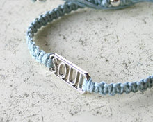 Load image into Gallery viewer, Friendship Bracelet Silver Soul On Hemp Cord - sunnybeachjewelry

