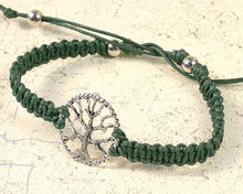 Load image into Gallery viewer, Friendship Bracelet Silver Tree Of Life On Cotton Cord - sunnybeachjewelry

