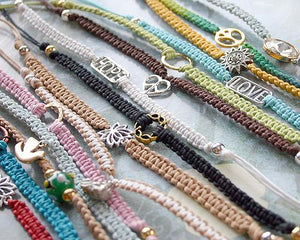 Friendship Bracelet Spirit On Cotton Cord - sunnybeachjewelry
