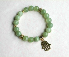 Load image into Gallery viewer, Hamsa Collection Green Aventurine Yoga Mala Bracelet - sunnybeachjewelry
