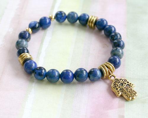 Hamsa Collection Lapis Lazuli Yoga Mala Bracelet - sunnybeachjewelry