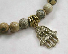 Load image into Gallery viewer, Hamsa Collection Picture Jasper Yoga Mala Bracelet - sunnybeachjewelry
