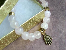 Load image into Gallery viewer, Hamsa Collection Roze Quartz Yoga Mala Bracelet - sunnybeachjewelry
