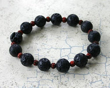 Load image into Gallery viewer, Hecate Collection Black Lava Horn Mala Bracelet - sunnybeachjewelry
