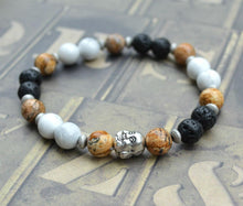 Load image into Gallery viewer, Hecate Collection Black Lava Howlite Bracelet - sunnybeachjewelry
