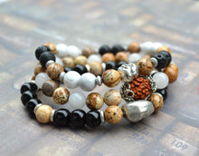 Load image into Gallery viewer, Hecate Collection Black Lava Rudraksha Bracelet - sunnybeachjewelry
