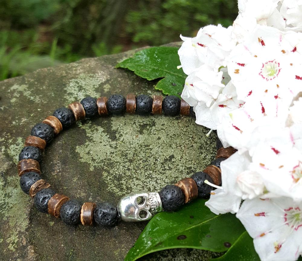 Hecate Collection Black Lava Skull Bracelet - sunnybeachjewelry