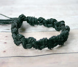 Hemp Bracelet Chain Knots Black Natural White Unisex Natural - sunnybeachjewelry