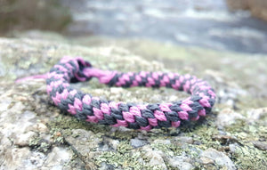 Hemp Bracelet Round Grey Pink - sunnybeachjewelry
