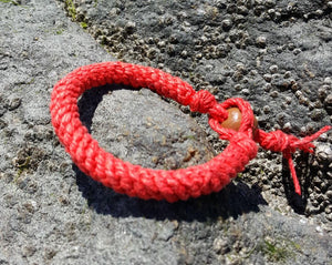 Hemp Bracelet Round Red - sunnybeachjewelry