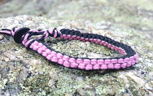 Hemp Bracelet Square Black Pink - sunnybeachjewelry
