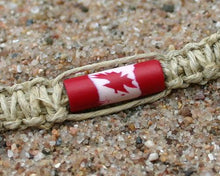 Load image into Gallery viewer, Hemp Bracelet with Canada Flag Beads - sunnybeachjewelry
